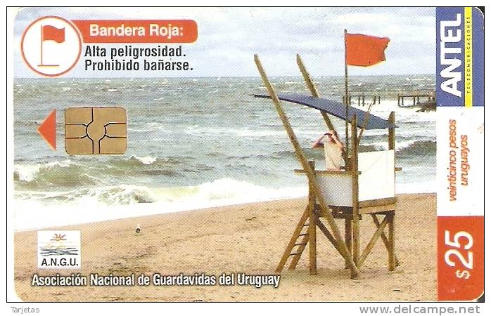 315 TARJETA DE URUGUAY DE BANDERA ROJA - Uruguay