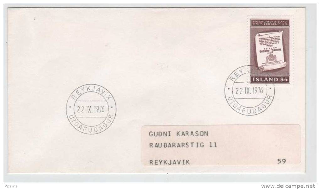 Iceland FDC 22-9-1976 - FDC