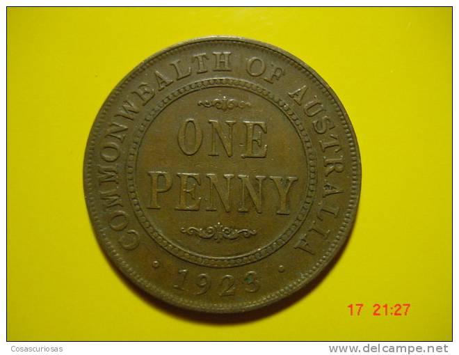 656 AUSTRALIA  ONE PENNY     YEAR 1923   FINE++    OTHERS IN MY STORE - Penny