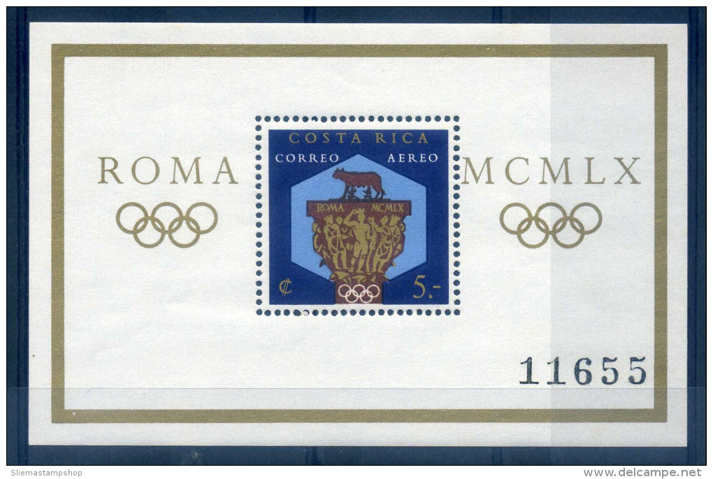 COSTA RICA - 1960 OLYMPIC GAMES M/S - Summer 1960: Rome