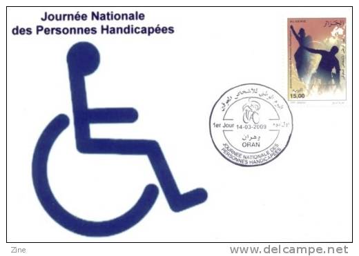 Algerien - N ° 1520 Maximum Card National Day Von Menschen Mit Behinderungen - Handicaps