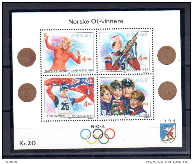 Norvège 1989, Jeux Olympiques De Lillehammer, Bloc 11**   Cote 11 € - Winter 1994: Lillehammer