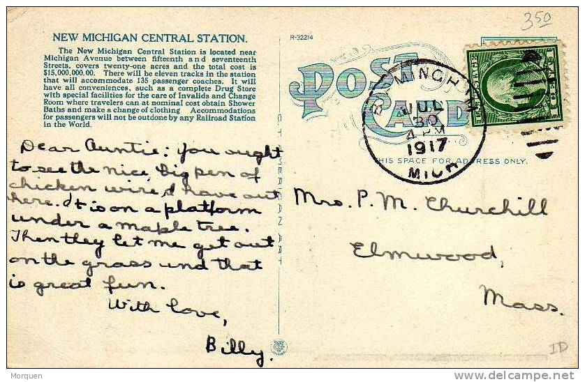 1316. Post Card BIRMINGHAM. Michigan 1917. Estados Unidos - Covers & Documents