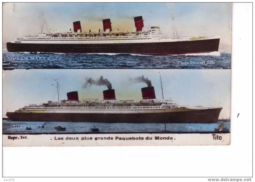 NORMANDIE & QUEEN MARY  -  Les Deux Plus Grands PAQUEBOTS Du Monde - Dampfer