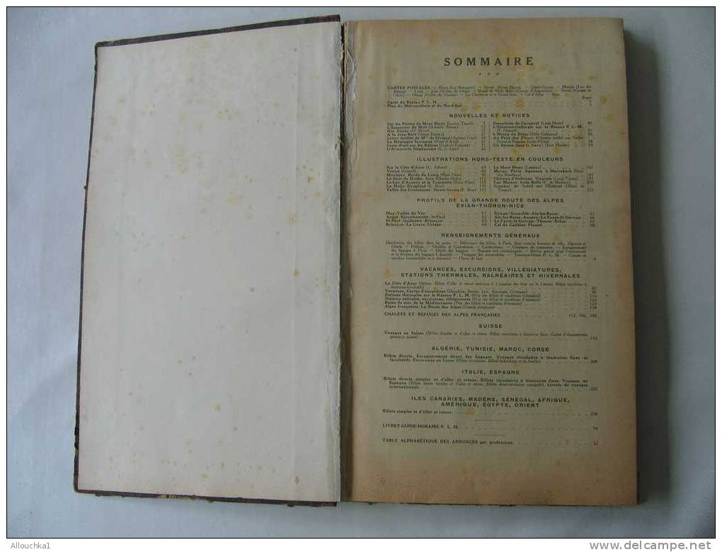 AGENDA  VIERGE P.L.M PARIS LYON MARSEILLE  1914 + ILLUSTRATIONS EN CHROMOS  236 PAGES: PLANS DE RESEAUX SCHEMAS DE LIGNE - Europe