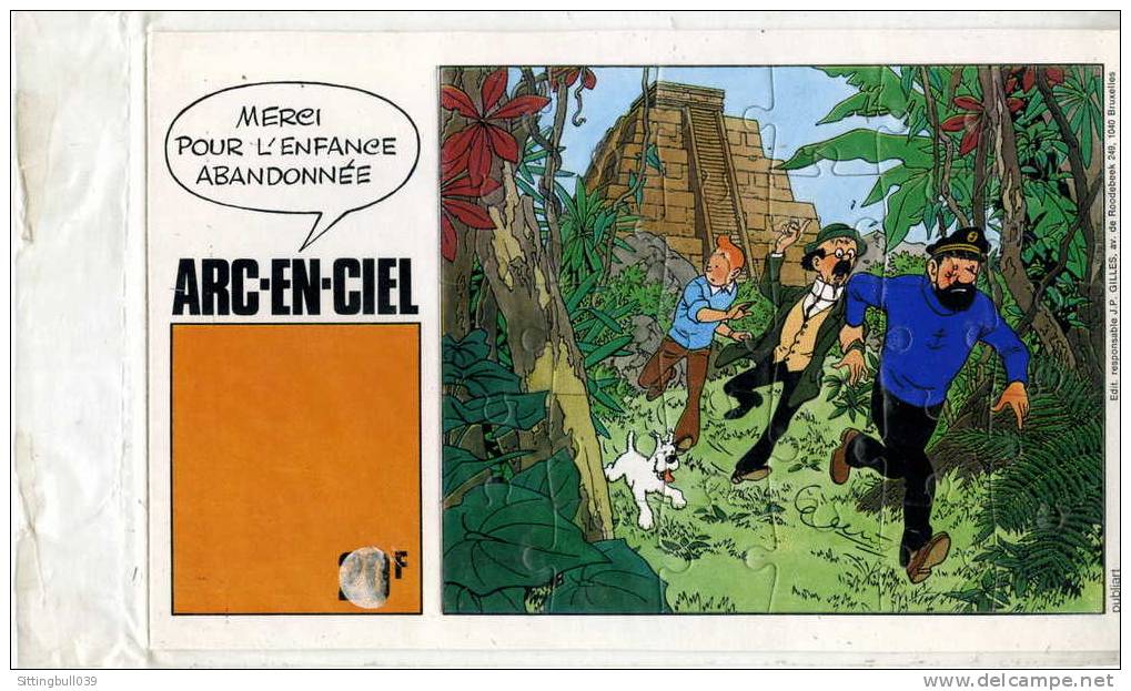 TINTIN. PUZZLE PUB. TINTIN ET LES PICAROS,  MIS A PLAT, POUR L´ASSOCIATION ARC-EN-CIEL. Publiart. SD. 1989 - Puzzels