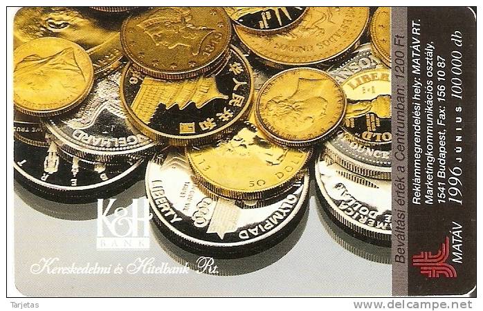 TARJETA DE HUNGRIA DE UNAS MONEDAS (COIN,MONEDA) - Stamps & Coins