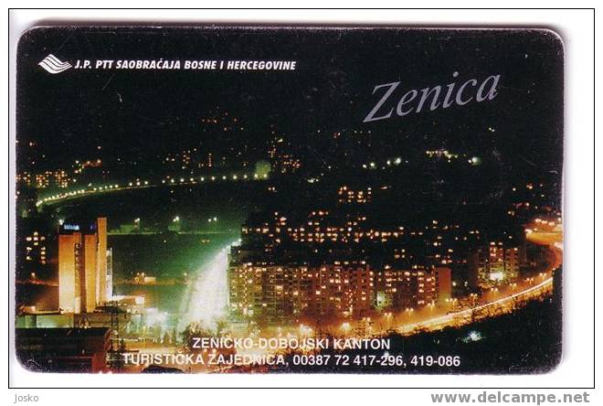 ZENICA ( Bosnie  ) Castle - Map - Maps - Town - City On The Night - Bosnie