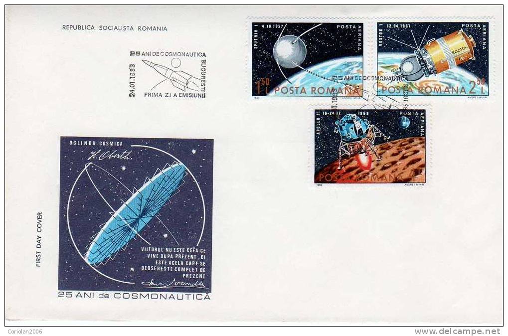 Romania FDC 1983/ 25 Years Cosmos - Europe