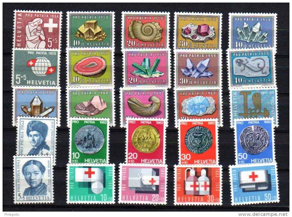 Suisse 1953, Pour La Patrie 1958 – 1959 – 1960 -1962 – 1963, Neuf Sans Charnière - Unused Stamps