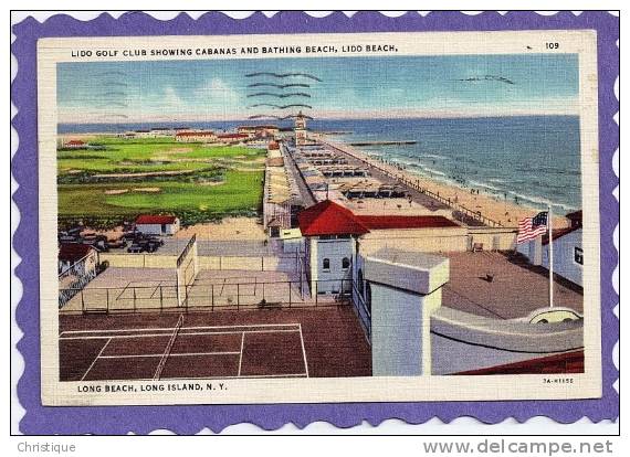 Lido Golf Club, Cabanas And Bathing Beach, Long Beach, Long Island, NY. 1940s - Long Island