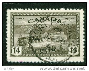 1946 14 Cent  Hydroelectric Plant Issue,  #270 Port Hammond B.C. Cancel - Gebruikt