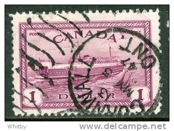 1946 $1.00 Train Ferry Issue,  #273 Cornwall Ont. Cancel - Used Stamps