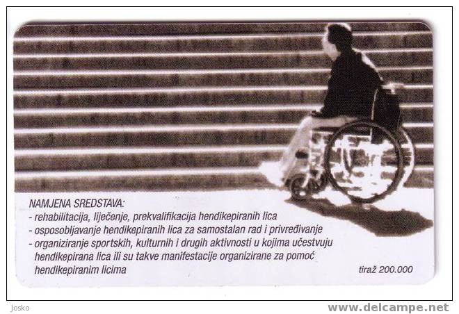 FOUNDATION FOR DISABLED PERSONS ( Bosnie ) Invalid Invalids Invalides Disable Person Invalide Disables Handicape - Bosnien