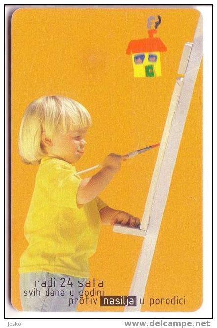 SOS TELEPHONE ( Bosnie ) Children Painting Child Enfant Childrens Drawing Drawings Enfants Paintings Peinture - Bosnie