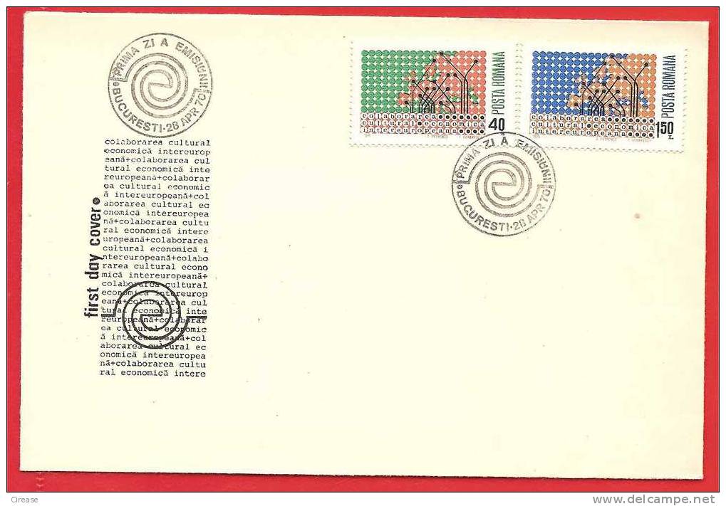 ROMANIA Cover  FDC 1970 EUROPA CEPT - 1970