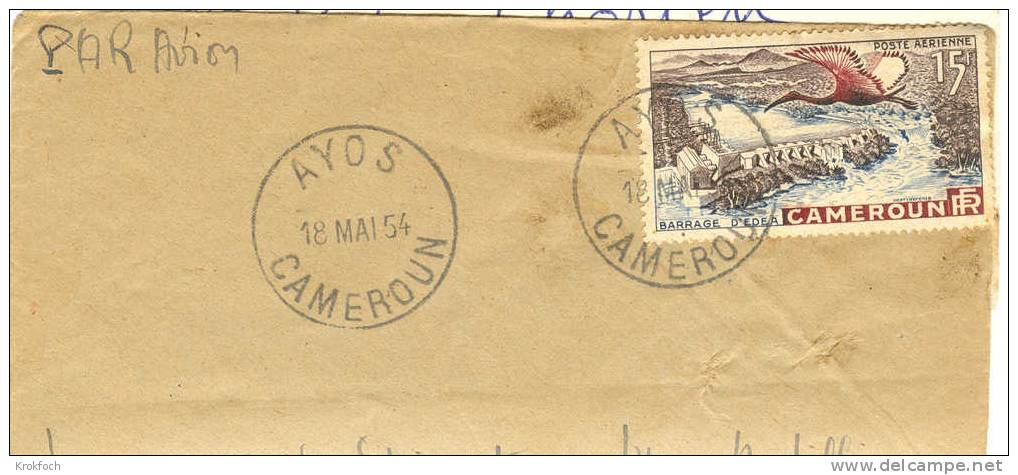 Ayos Cameroun 1954 - Lettre Entière Avec Cachet Horoplan - Briefe U. Dokumente