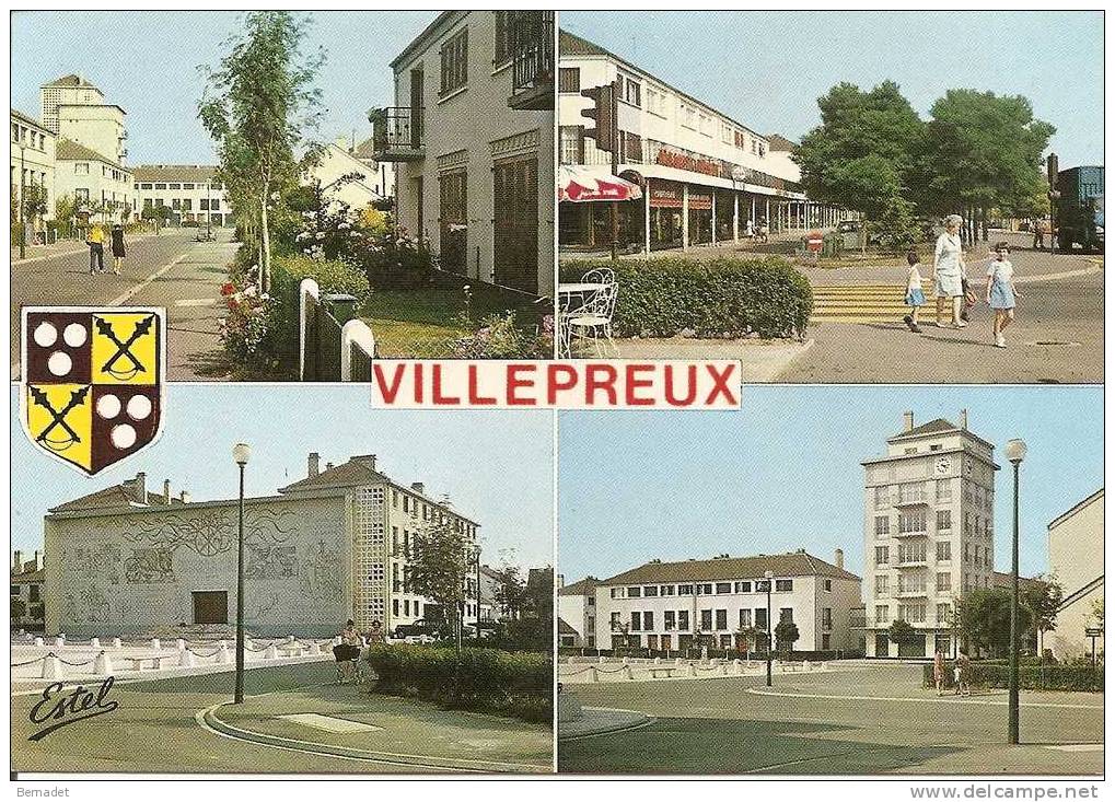 VILLEPREUX ... AVENUE DE BEAUCE .. AVENUE DE TOURAINE... L'EGLISE ..PLACE ST VINCENT DE PAUL - Villepreux