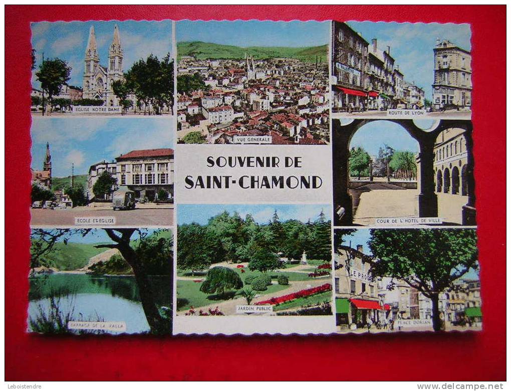 CPSM -42 LOIRE - SOUVENIR DE SAINT-CHAMOND -A 12 KM DE ST ETIENNE--MULTI-VUES  - CARTE EN BON ETAT . - Saint Chamond