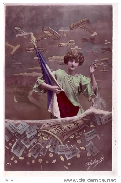 MILITARIA N° 130 , Pour La France , Billet Avion Femme Et Drapeau - Matériel