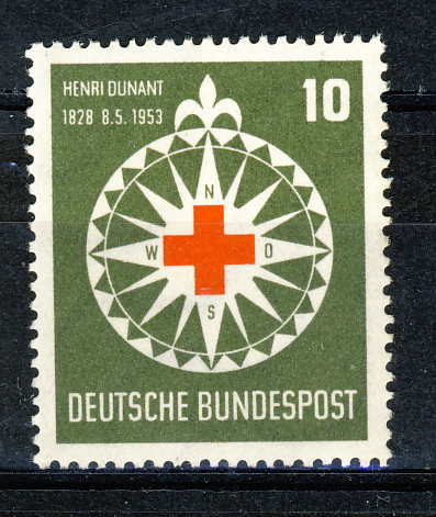 BUND MNH** MICHEL 164 RED CROSS HENRI DUNANT - Unused Stamps