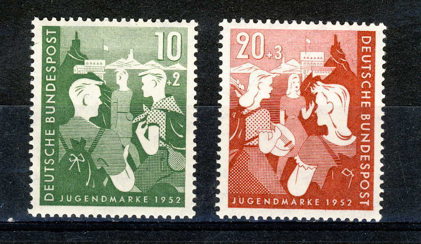 BUND MNH** MICHEL 153/54 JUGENDMARKE 1952 - Unused Stamps