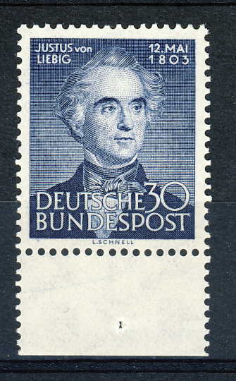 BUND MNH** MICHEL 166 JUSTUS VON LIEBIG NUMERO DE PLANCHE - Ungebraucht