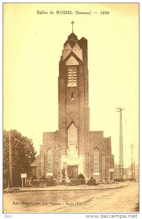 Eglise De Roisel ( Somme) - 1930 - Roisel