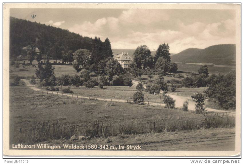 Rppc LUFTKURORT WILLINGEN. WALDECK, IM STRYCK GERMANY 1933 - Waldeck