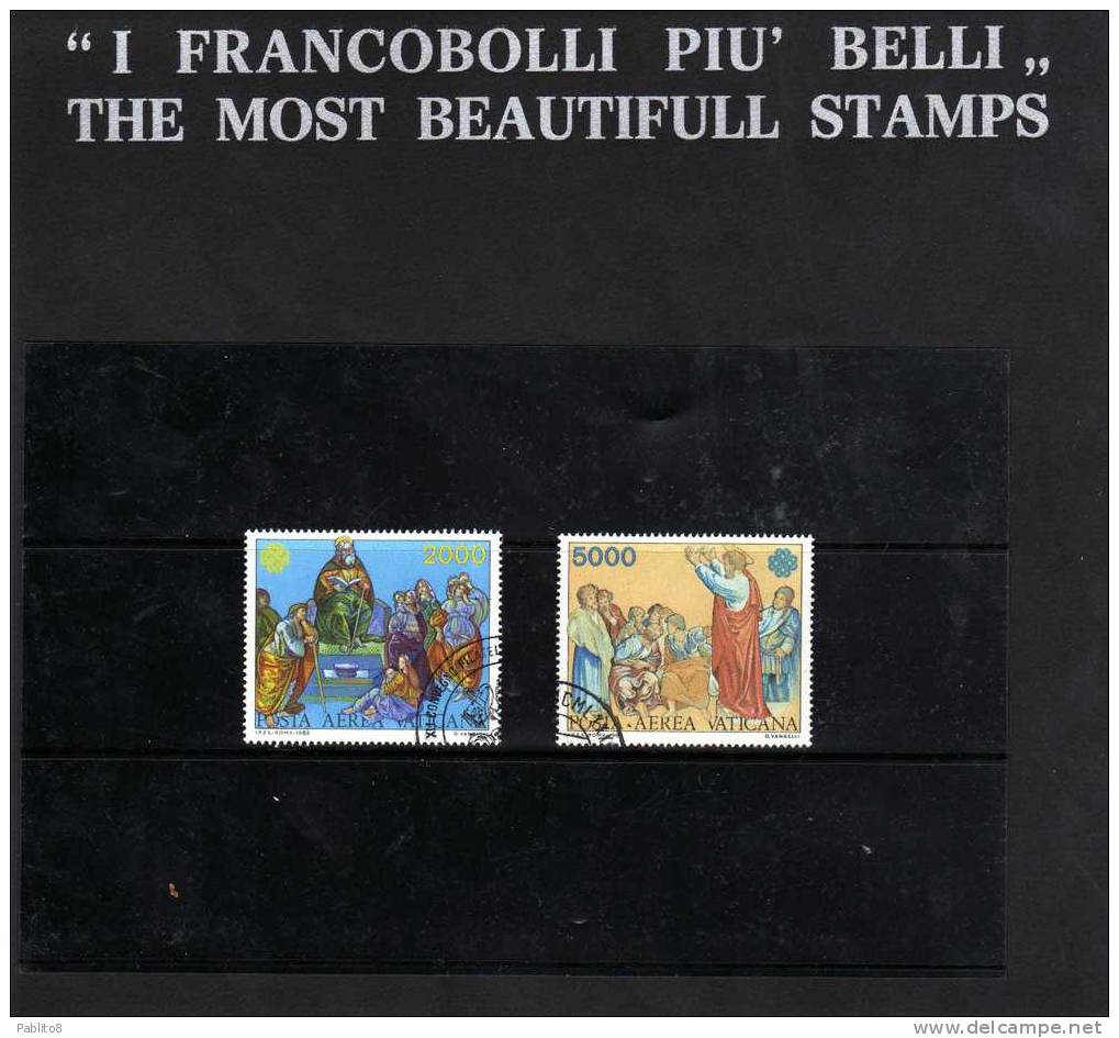 CITTA DEL VATICANO VATIKAN VATICAN 1983 POSTA AEREA AIR MAIL ANNO MONDIALE DELLE COMUNICAZIONI COMMUNICATION USATA USED - Luftpost