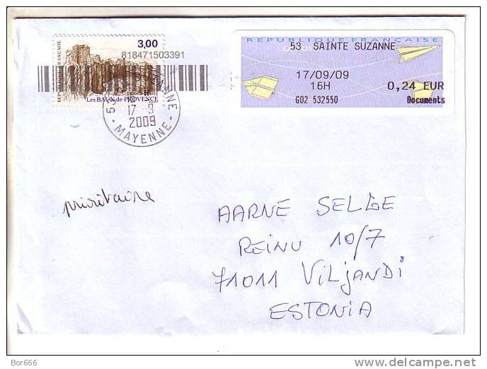 GOOD FRANCE Postal Cover To ESTONIA 2009 - Good Stamped: Les Baux + Postage Paid 0,24€ - Brieven En Documenten