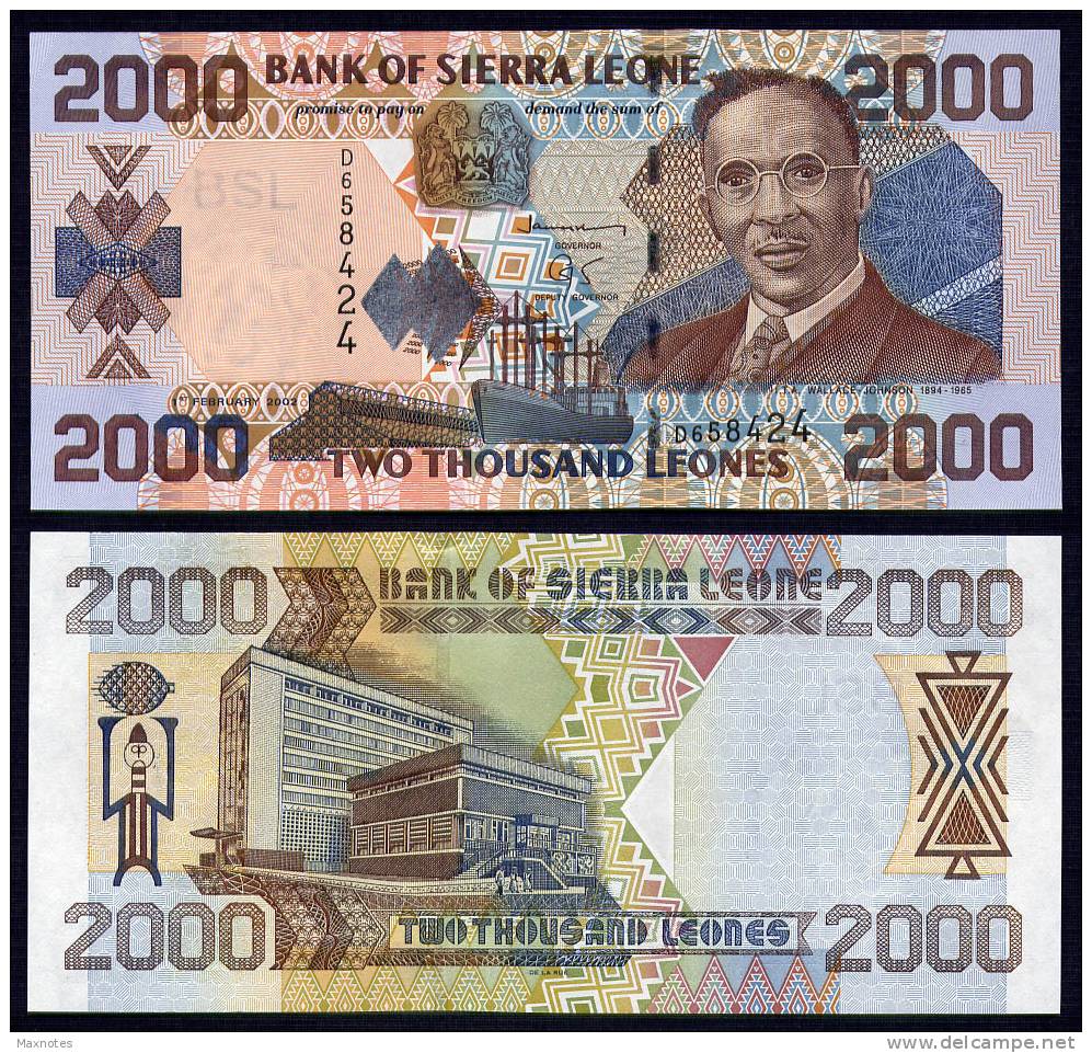 SIERRA LEONE : Banconota 1000 Leones - P27 - 2002  - FDS - Sierra Leona