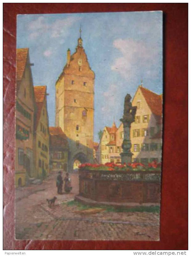 Dinkelsbühl - Künstlerkarte Löwenbrunnen - Dinkelsbuehl