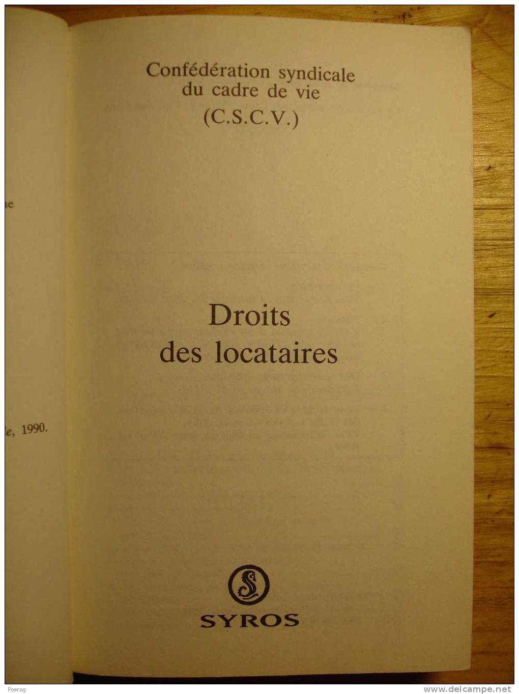 GUIDE - DROITS DES LOCATAIRES - SYROS - EDITION 1994 - Right