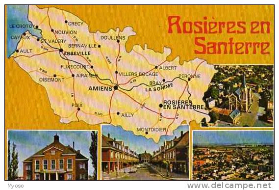 80 ROSIERES EN SANTERRE, Carte Du Departement - Rosieres En Santerre