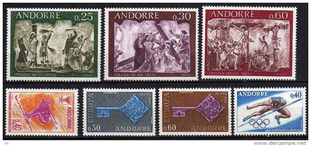 Andorre Année Complète De 1968 Luxe ** - Volledige Jaargang