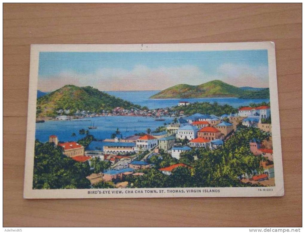 Bird´s Eye View Cha Cha Town, St. Thomas, Virgin Islands 1938 - Islas Vírgenes Americanas