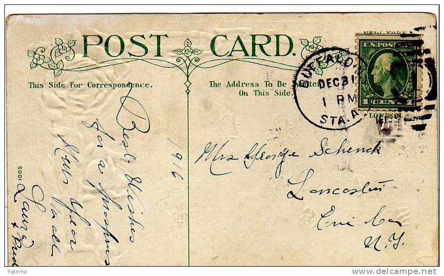 Postal, BUFFALO-STA 1916 (U.S.A),post Card, Postkarte - Covers & Documents