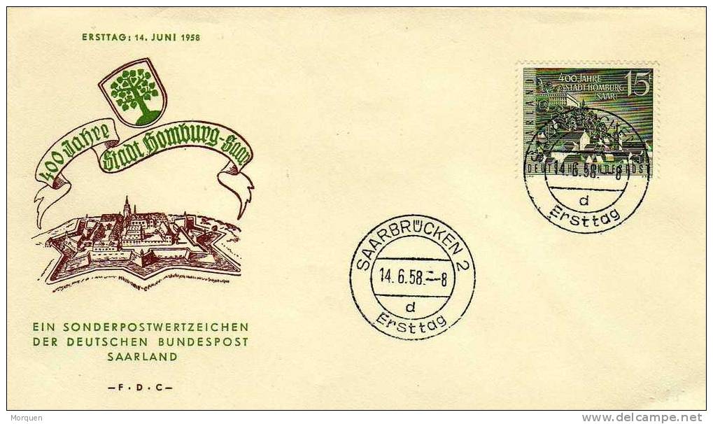 F.D.C SAARBRUCKEN (Ersttag) 1958 - Storia Postale