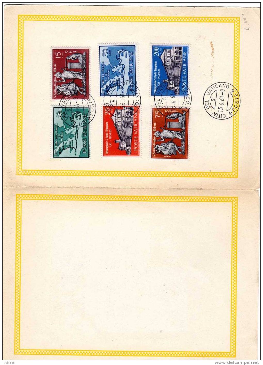 VATICANO VATIKAN VATICAN 1961 S. PAOLO A ROMA LIBRETTO UFFICIALE - Carnets