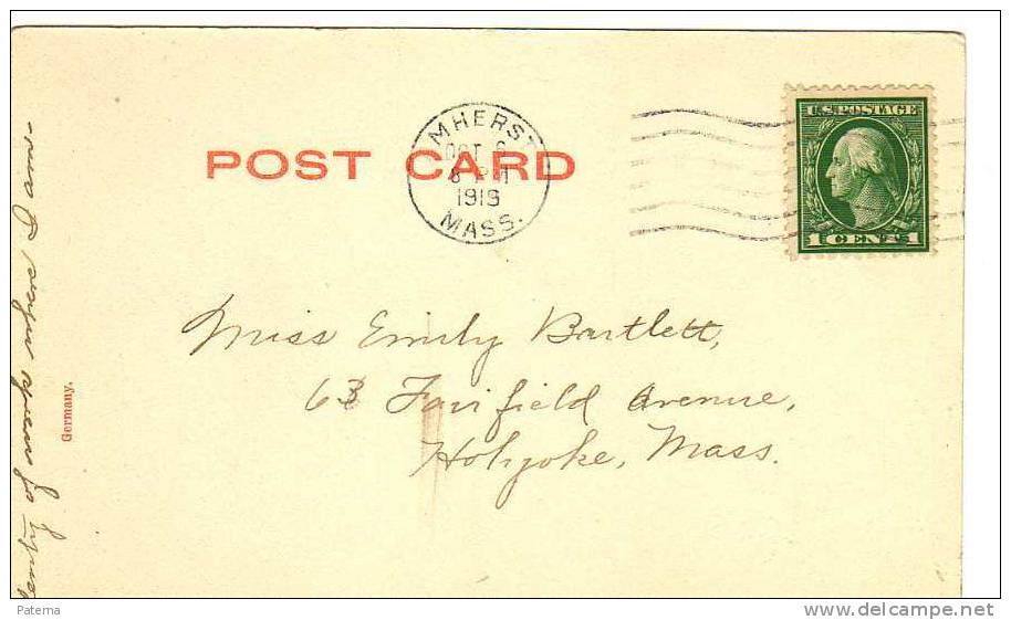 Postal AMHERST - MASS 1919 ( U.S.A) Post Card, Carte Postale, Postkarte - Storia Postale