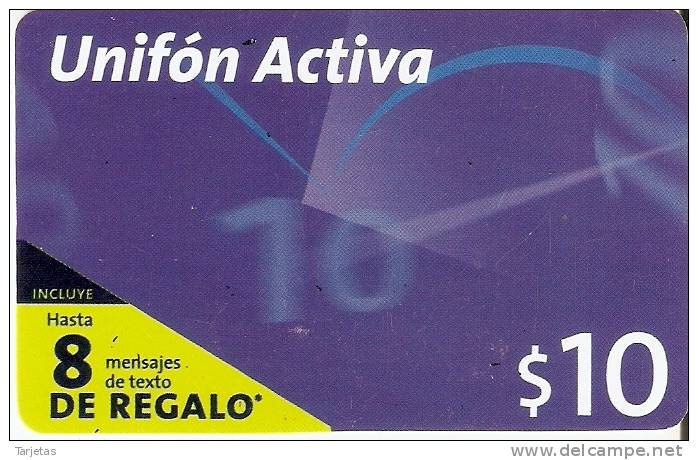 TARJETA DE ARGENTINA DE UNIFON ACTIVA DE  $10 + 8 DE REGALO - Argentina