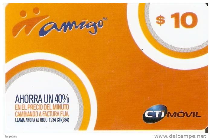 TARJETA DE ARGENTINA DE CTI MOVIL DE AMIGO DE $10  AHORRA UN 40% - Argentinien