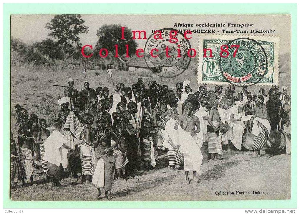 COLLECTION FORTIER N° 1050 - HAUTE GUINEE - MUSIQUE - DANSE - TAM TAM DJALLONKE - FEMME & JEUNE FILLE NUE - NU - NUDE - Guinée Française