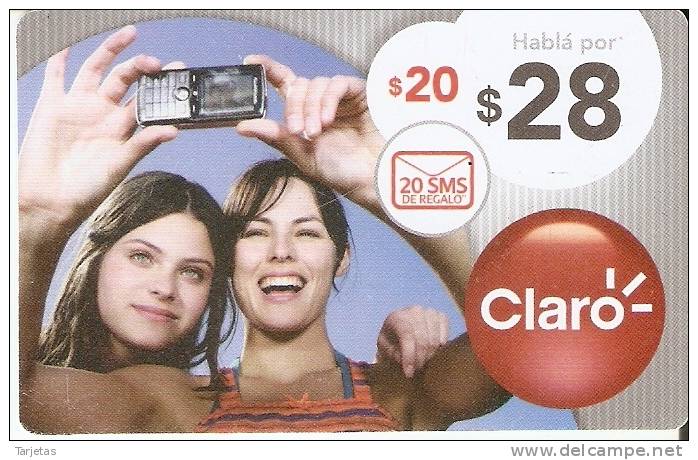 TARJETA DE ARGENTINA DE CLARO DE $20  CHICAS CON MOVIL  20 SMS - Argentine