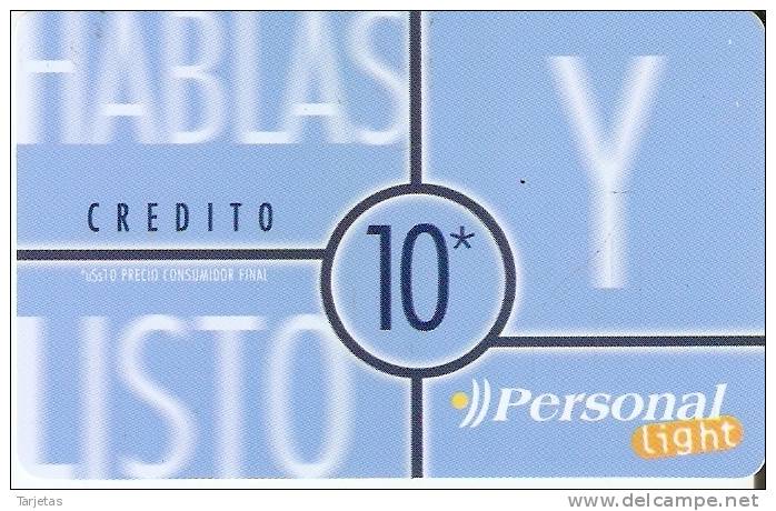 TARJETA DE ARGENTINA DE PERSONAL DE 10 PESOS HABLAS Y LISTO - Argentinien