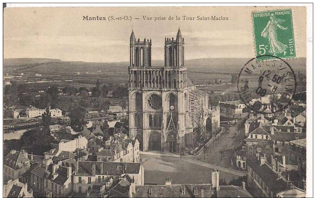 MANTES 78 - Vue Prise De La Tour St-Maclou - 1908 - Mantes La Jolie