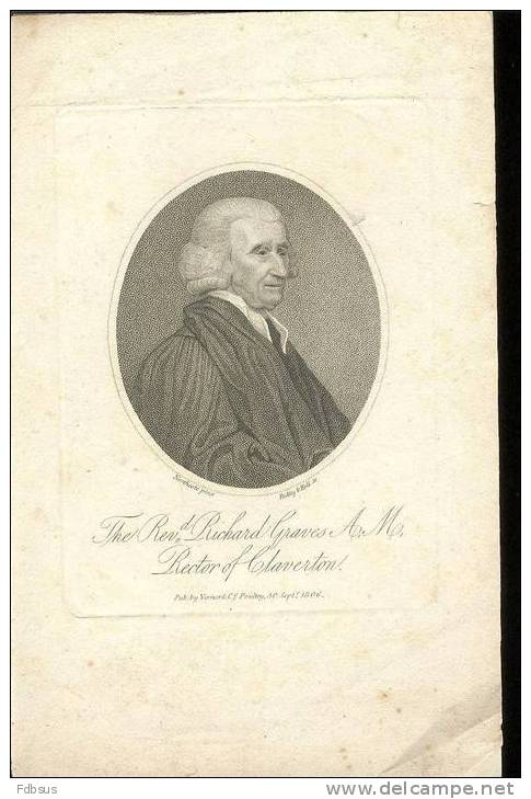 ETS/GRAVURE - THE REVEREND  RICHARD GRAVES - RECTOR OF CLAVERTON UK - Estampes & Gravures