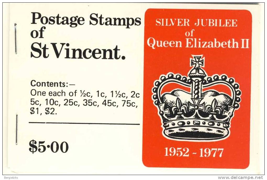 1977 St.Vincent Complete MNH Booklet Of "Queen Elizabeth 25th Anniversary" - St.Vincent (1979-...)