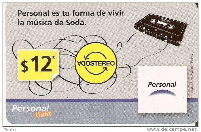 TARJETA DE ARGENTINA DE PERSONAL DE 12 PESOS MUSICA - Argentine